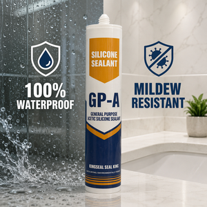 Scellant silicone acide à séchage rapide pour zones humides - Adhésif acétique résistant à l'eau pour l'étanchéité des toilettes et des baignoires - Product Image 5