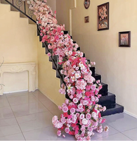 Guirlande de fleurs artificielles en forme de rose pour centre de table de mariage 100/120/200cm, guirlande florale faite à la main, décoration de fête