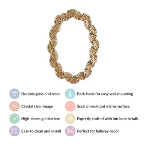 Miroir mural décoratif élégant et moderne en verre de qualité supérieure pour un toucher sophistiqué dans la chambre ou le bureau - Product Image 5