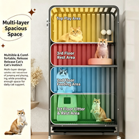Grande cage pour chat avec espace libre pour une utilisation en intérieur, à deux étages, avec bac à litière intégré, lit pour chat, maison pour chat, enclos pour chat