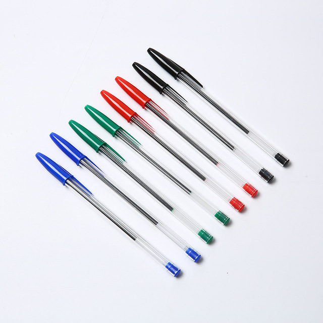 Bullet-style Plastic Ballpoint Pens Black Blue Red Green Ink 1.0mm Refill Stylish Design for Office & School