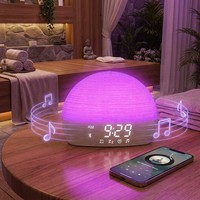 Réveil intelligent sophistiqué avec machine à bruit blanc pour le sommeil des bébés, lumière RGB, 30 sons naturels, haut-parleur Bluetooth personnalisé