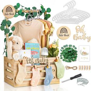 Caja de Almacenamiento de Madera Rectangular para Bebés, <span class=keywords><strong>Cesta</strong></span> de <span class=keywords><strong>Regalo</strong></span> Personalizada para Bebés, <span class=keywords><strong>Cesta</strong></span> Colgante Grande para Guardar Ropa de Recién Nacidos, Niños y Niñas - Product Image 1