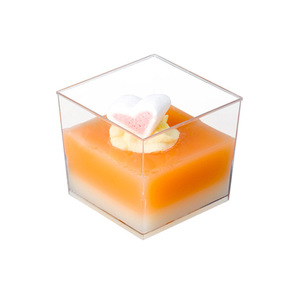 Grande Coppetta Monouso in Plastica PS Quadrata da 150mL, Parete Singola Trasparente con Rivestimento UV, Diametro 60mm, Nove Scomparti per Mousse e Dessert, Ideale per Tè e Latte - Product Image 4