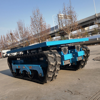 Chasis de orugas de alta resistencia con orugas de goma para transporte agrícola, plataforma de cortacésped para huertos, personalizado