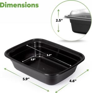 BPA Free to Go Boxes Restaurant Plastic Disposable Food <b>Container</b> Reusable PP Microwave Safe Takeout Meal Prep Food <b>Containers</b> - Product Image 2