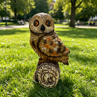 Figurine d'hibou en résine faite à la main, petite sculpture, décoration de jardin, décoration d'Halloween, décoration animale