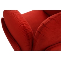 Fauteuil individuel moderne et minimaliste en velours rouge, confortable, pour salon, salle de séjour, hôtel ou hall d'entrée