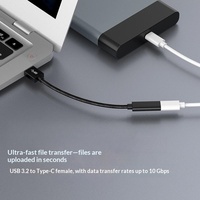 Câble adaptateur OTG USB 3.2 mâle vers Type-C femelle 10 Gbit/s 3A pour téléphones mobiles et ordinateurs