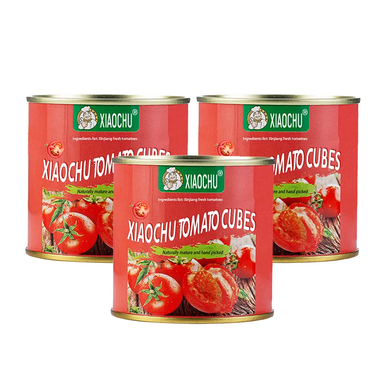 Tomate picado 252G Proporcione muestras gratis Tomate enlatado Tomates picados en cubitos