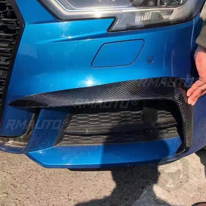 2 pièces de garnitures décoratives en fibre de carbone pour les prises d'air du pare-chocs avant et les séparateurs d'ailes pour Audi A3 A4 S3 S4 2017 2018 2019 - Product Image 5