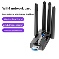 Tarjeta de Red Inalámbrica USB3.0 de Alta Calidad AX1800, Adaptador WiFi6 5G USB Externo de Doble Frecuencia 1800M en Stock para Escritorio