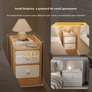 Modern Style Solid Wood 20CM <strong>30cm</strong> <strong>Bedside</strong> <strong>Table</strong> with Narrow Gap Storage Cabinet for Home Bedroom Furniture - Product Image 3