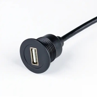 Serrure à écrou noir accessoires de voiture électronique montage sur panneau Extension USB câble de montage encastré pour voiture avec filetage