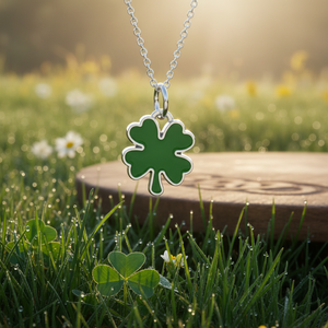 Ciondolo Quadrifoglio Verde in Argento Sterling 12mm, Charm Portafortuna per il Giorno di San Patrizio - Product Image 3