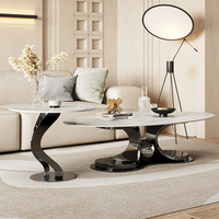 Offre Spéciale table d'appoint de luxe en acier inoxydable centre en marbre base dorée ensemble de tables basses en marbre pour salon moderne