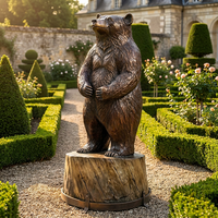 Sculpture en bronze d'ours majestueux en marche - Statue de faune sauvage sur mesure grandeur nature avec options personnalisées, sculpture en bronze