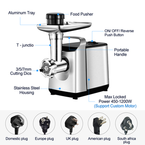 <span class=keywords><strong>Picadora</strong></span> De Carne eléctrica De acero inoxidable para el hogar, dispositivo De cocina De 450W, <span class=keywords><strong>Picadora</strong></span> De Carne, embutidor De salchichas - Product Image 2