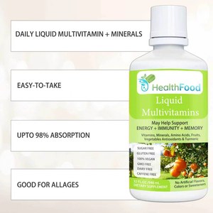 Multivitaminas Líquidas de Alta Calidad con Aminoácidos que Ayudan a Apoyar la Energía Natural y la Memoria, Sin Azúcar, Vitamina B6 Líquida Diaria - Product Image 2