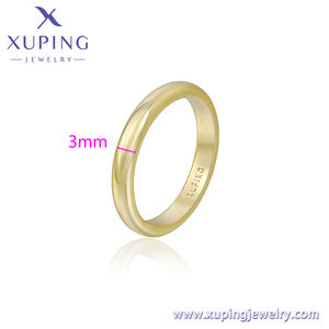 Para <span class=keywords><strong>Xuping</strong></span> <span class=keywords><strong>Jewelry</strong></span>'s X000866681 14K chapado en oro Simple cobre liso anillos de mano elegante estilo clásico para fiesta de regalo de compromiso - Product Image 2