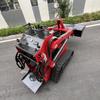 Mini Skid Steer Loader Siap Pakai untuk Pekerjaan Kehutanan dengan Wood Grabber Log Splitter Thumb, Gaya Tarik Kuat