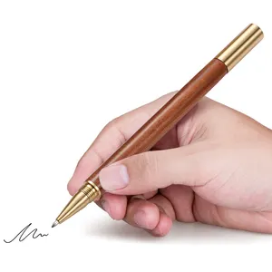 High Quality copper ink Pen eco friendly wood pen with metal brass Pen with gift box