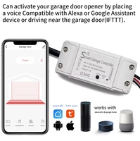 Contrôleur de porte de garage intelligent WiFi Tuya sans concentrateur nécessitant une télécommande d'application Smart Life Compatible avec Google Home Alexa Echo