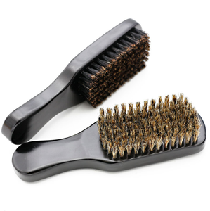 100% sisir bulu babi hutan 360 kualitas tinggi kayu alami berlekuk gelombang lembut bulu sikat jenggot pegangan panjang pria Oval ionik kompak - Product Image 2