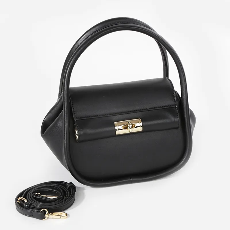 Characteristic Black Colour Fashion Purse Custom Logo Cloud Hand Bag Women Handbags for ladies