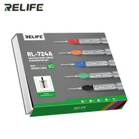 Relife Set Obeng 5 dalam 1 RL-724A, obeng torsi presisi tinggi ujung baja S2 Ekstra keras desain anti-selip sama seperti RL-724