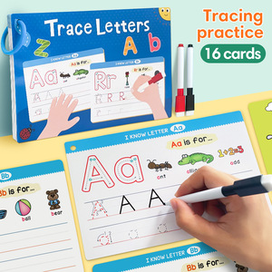 Carte per la pratica di scrittura con lettere maiuscole e minuscole dalla A alla Z, riutilizzabili, bestseller, progettate per bambini - Product Image 2