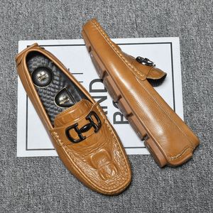 TikTok Live Broadcast Explosions for Bean <strong>Shoes</strong> Lazy Driving <strong>Shoes</strong> British <strong>Casual</strong> <strong>Men's</strong> Leather <strong>Shoes</strong> Slip-On Breathable - Product Image 3