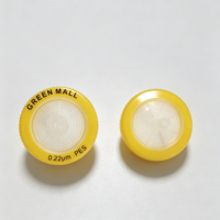 Filtre à seringue jetable en PES (polyethersulfone) de 33 mm, 0,45, 0,22, 0,8 μm, pour filtration d'échantillons aqueux, usage laboratoire uniquement