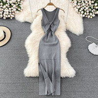 Robe d'été pour femme RTS Y00369, nouvelle robe sexy à coupe trapèze, nœud torsadé révélant les seins, coupe audacieuse, mode, tricotée, à porter de deux façons