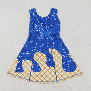 Vestido Deportivo para Niña Pequeña, Ropa Deportiva de Yoga para Niños, Vestidos de Yoga con Estampado de Helado, Ropa Activa para Niños - Product Image 4