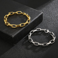 Collier et bracelet unisexe RH, géométriques, personnalisés, CLASSIQUE, plaqué or 18 carats, en acier inoxydable, bijoux de mode, vente en gros