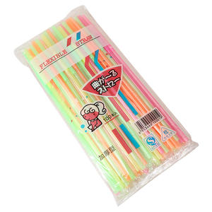 Paille d'art de couleur, paille en forme de bricolage pliable, paille de boisson de jus en plastique jetable - Product Image 4