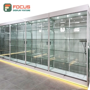 Vitrine à tabac haute avec panneau en verre, porte verrouillable, étagères multi-niveaux, vitrine à cigarettes - Product Image 2