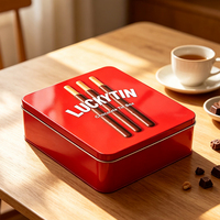 Boîte en métal rectangulaire de qualité supérieure, personnalisée en usine, recyclable, de qualité alimentaire, pour chocolat