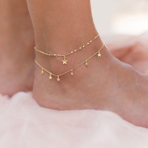 2022 फैशन टखने मिठाइयां स्टार और सर्कल लटकन पायल गर्मियों में गर्म बिक्री महिलाओं और लड़कियों के लिए पायल - Product Image 4