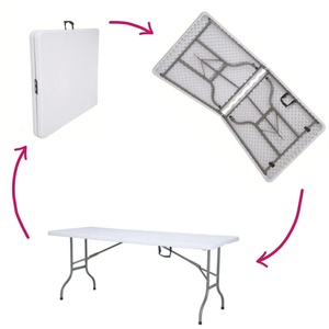 <span class=keywords><strong>Table</strong></span> <span class=keywords><strong>de</strong></span> salle à manger rectangulaire en plastique blanc pliable <span class=keywords><strong>de</strong></span> 6 pieds pour <span class=keywords><strong>8</strong></span> <span class=keywords><strong>personnes</strong></span>, robuste, pour les fêtes <span class=keywords><strong>de</strong></span> <span class=keywords><strong>jardin</strong></span>, vente en gros - Product Image 4