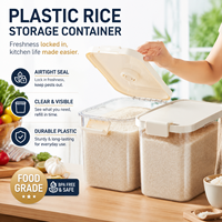 Trending Plastic Rice Storage Container Home Use Nordic Style Kitchen Insect-Proof Moisture-Proof Sealed 20-Pound Rice Bucket