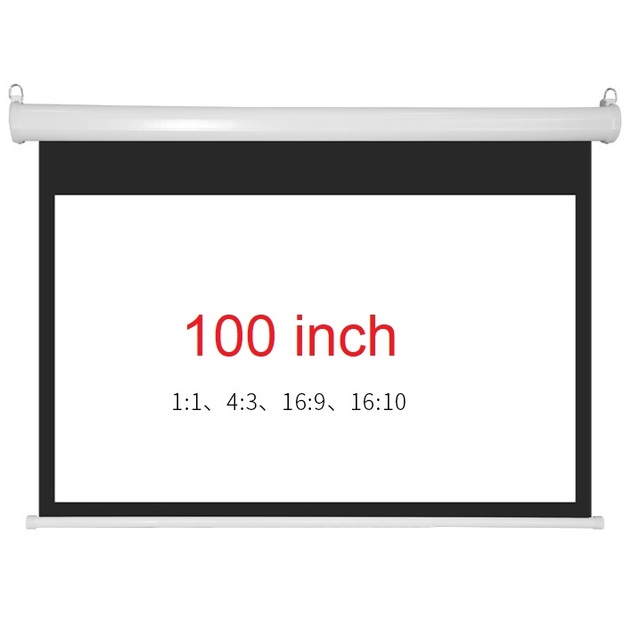100 Inch Big Cinema Motorized Projection Screen Matt White 3D Beamer Electric Screen