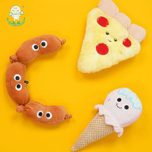 Juguetes de peluche para masticar perros en forma de comida, almohadilla interior extraíble de tela no tóxica para una fácil limpieza para juegos interactivos. - Product Image 3