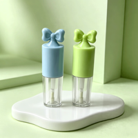 Tube de gloss à lèvres en plastique en forme de nœud mignon |   Flacon vide transparent pour brillant à lèvres de 2,5 ml avec bouchon à vis, personnalisable avec logo, pour cosmétiques