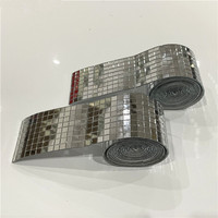 Carrelage de miroir de mosaïque en verre, carreaux de disco auto-adhésif, carreaux de miroir artisanal
