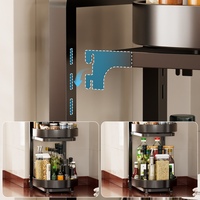 Estante giratorio de acero de 3 niveles para especias, organizador circular de 360 grados para encimera de cocina, juego de estantes para guardar especias.