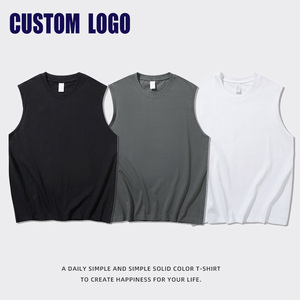 Camisetas sin mangas con cuello redondo, 230 g/m², 100 % algodón, premium, informales, estampadas, lisas, al por mayor, personalizadas para hombre - Product Image 2