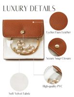 Pochette à bijoux portable mini avec fenêtre transparente en PVC pour le rangement des boucles d'oreilles et des bagues, organisateur en PVC pour la protection des bijoux