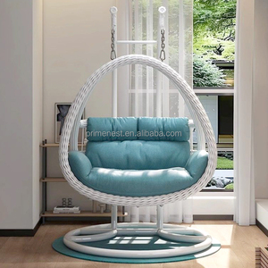 Uovo appeso sedia con supporto in Rattan sedia a dondolo esterno per giardino Patio balcone impermeabile uovo sedia appesa - Product Image 2